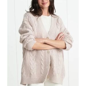 Jenni Kayne Cable Knit Cocoon Cardigan in Blush, XS